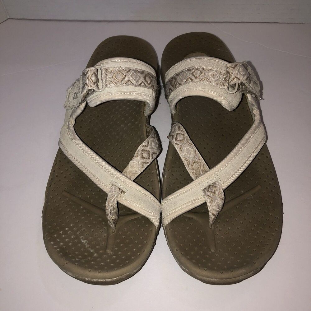 Skechers Womens Size 10 Natural Reggae Trailway Toe Loop Comfort Sandals 40798 - Picture 3 of 8